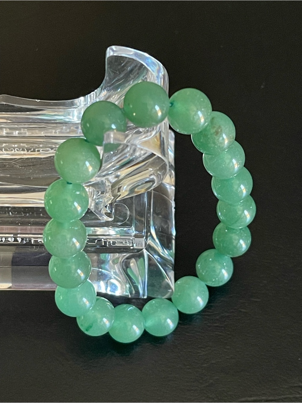 New genuine Green Aventurine Bead Stretch Bracelet .